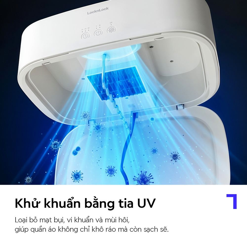 Tủ Sấy Quần Áo Gấp Gọn Lock&Lock END112IVY 600W 13