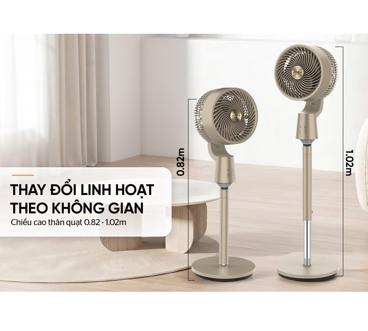 Quạt Đứng Tuần Hoàn Không Khí Có Remote Sunhouse Apex APF7320GY 5