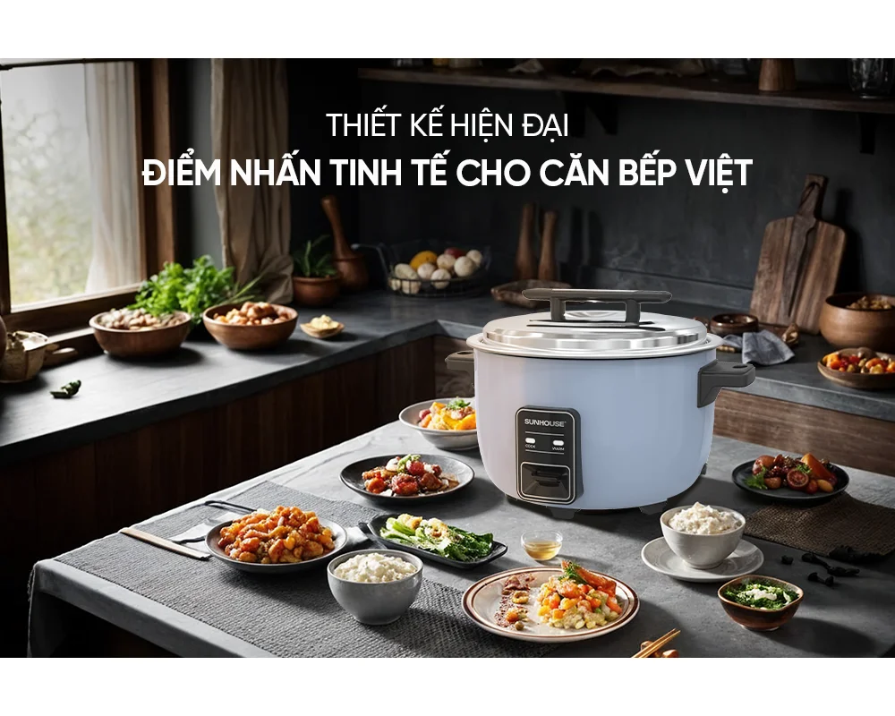 Nồi Cơm Điện Nắp Rời Dung Tích Lớn 5.6 Lít Sunhouse SHD8156 2