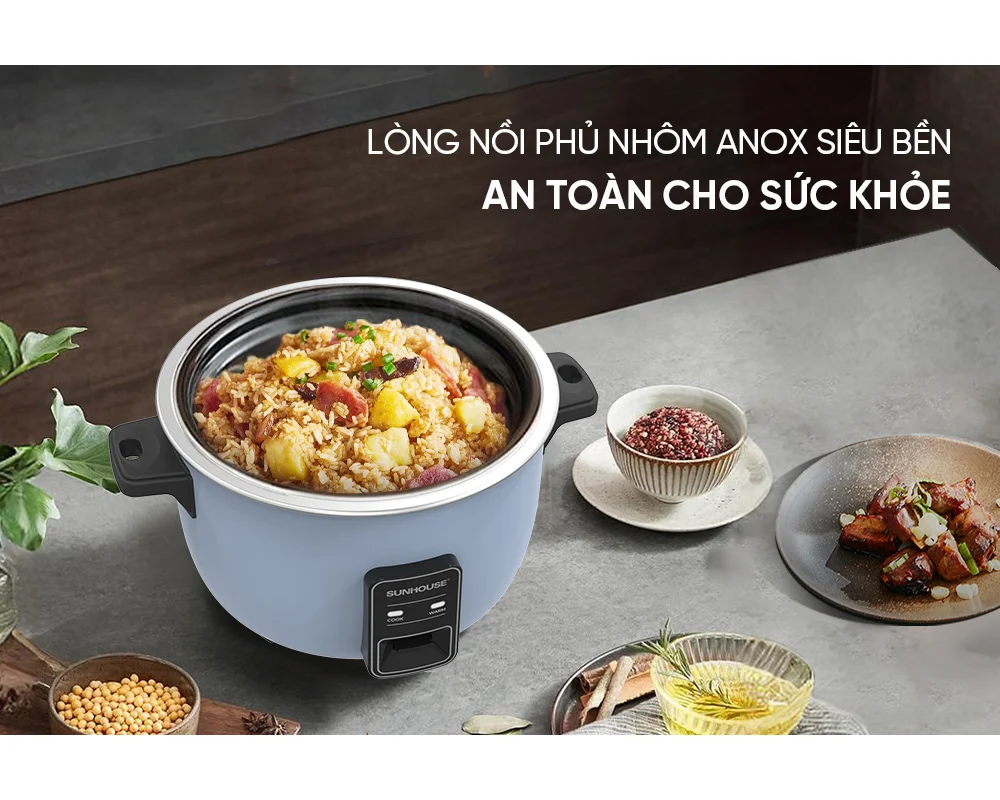 Nồi Cơm Điện Nắp Rời Dung Tích Lớn 5.6 Lít Sunhouse SHD8156 3