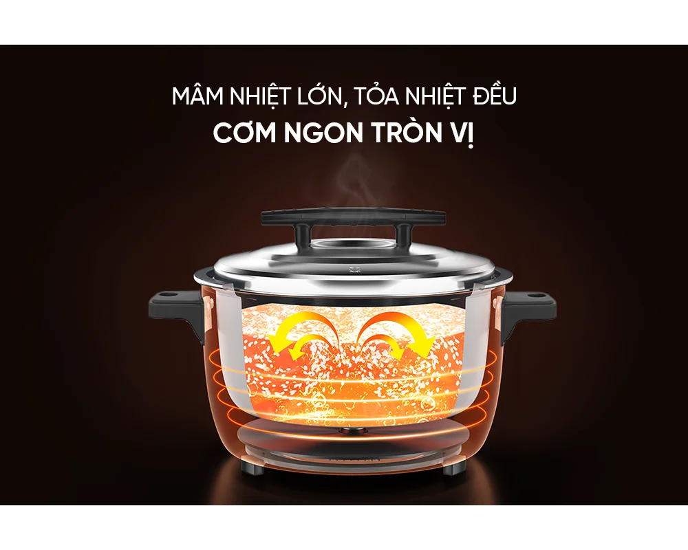 Nồi Cơm Điện Nắp Rời Dung Tích Lớn 5.6 Lít Sunhouse SHD8156 4