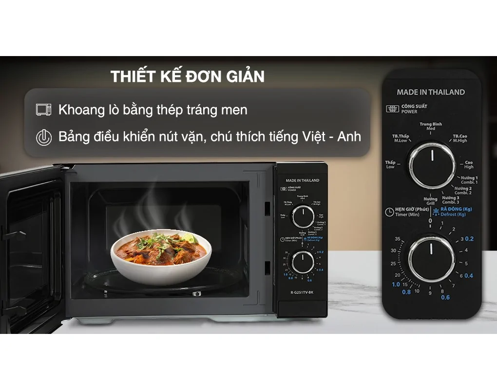 Lò Vi Sóng Có Nướng Sharp R-G251TV-BK 25 Lít - Xuất Xứ Thái Lan 6