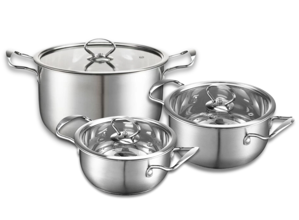 Bộ 3 Nồi Inox 304 Đáy Từ 5 Lớp Daelux DXSP-GS3 0