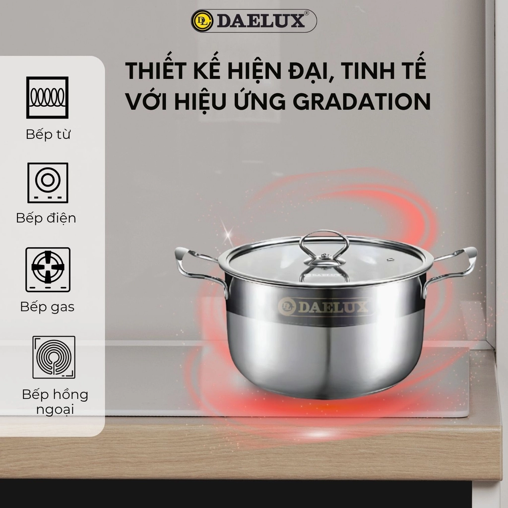 Bộ 3 Nồi Inox 304 Đáy Từ 5 Lớp Daelux DXSP-GS3 2