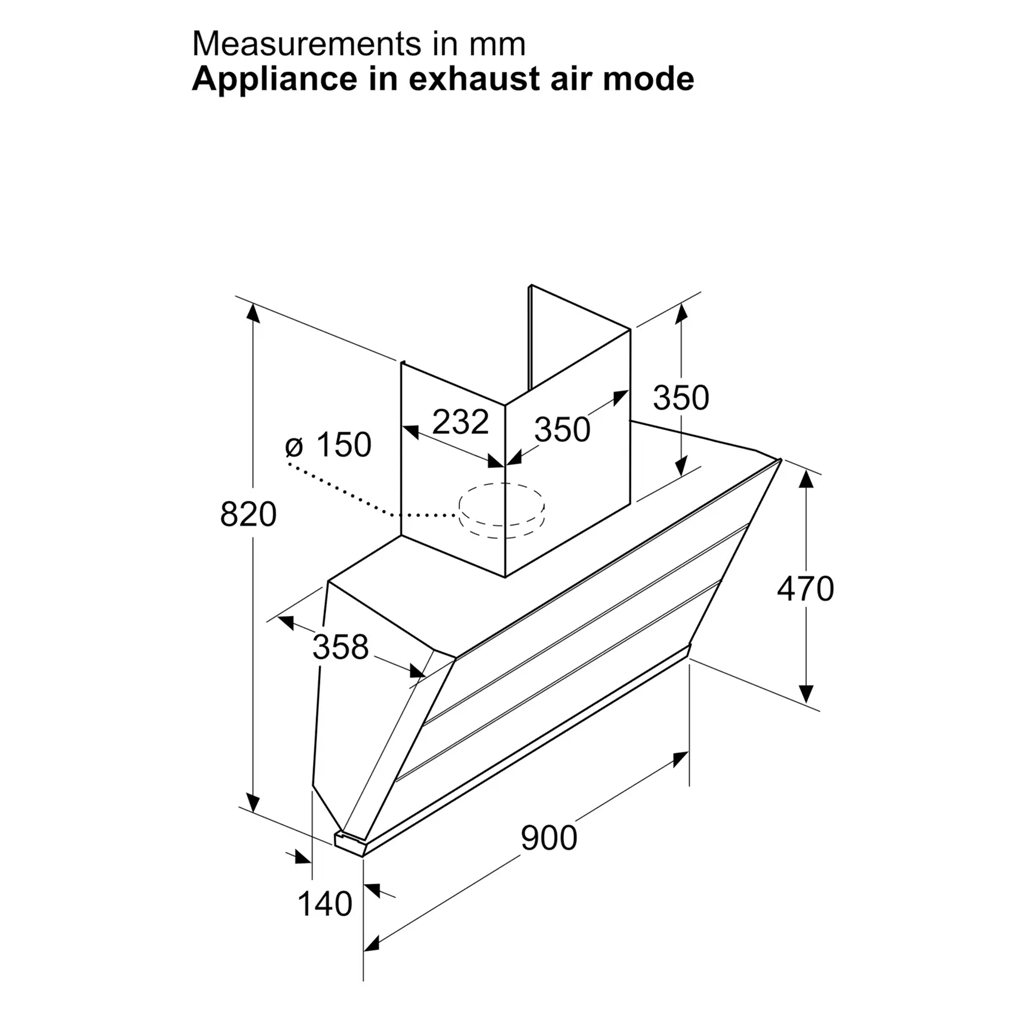 Máy Hút Mùi Áp Tường Bosch DWK98IJ60I Series 4 0