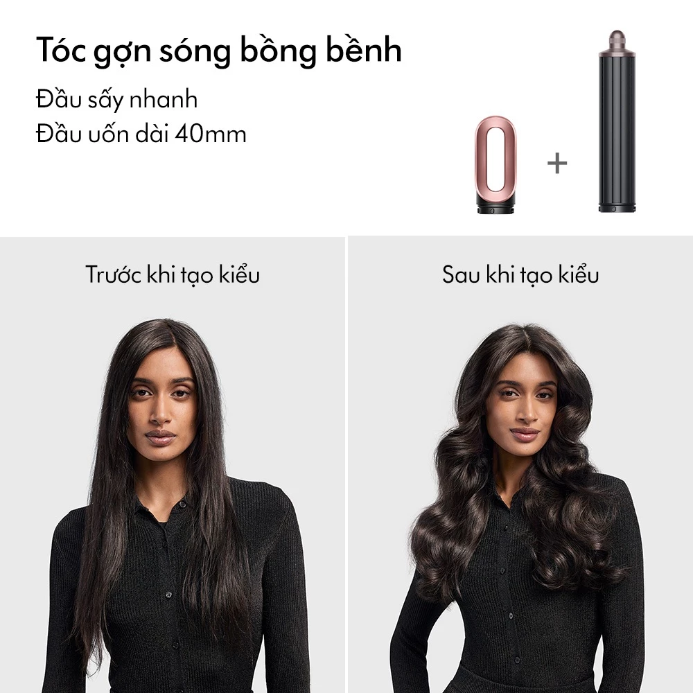 Máy Tạo Kiểu Tóc Thông Minh Dyson Airwrap i.d.™ Straight+Wavy HS08 (Ceramic Pink/Rose Gold) 10