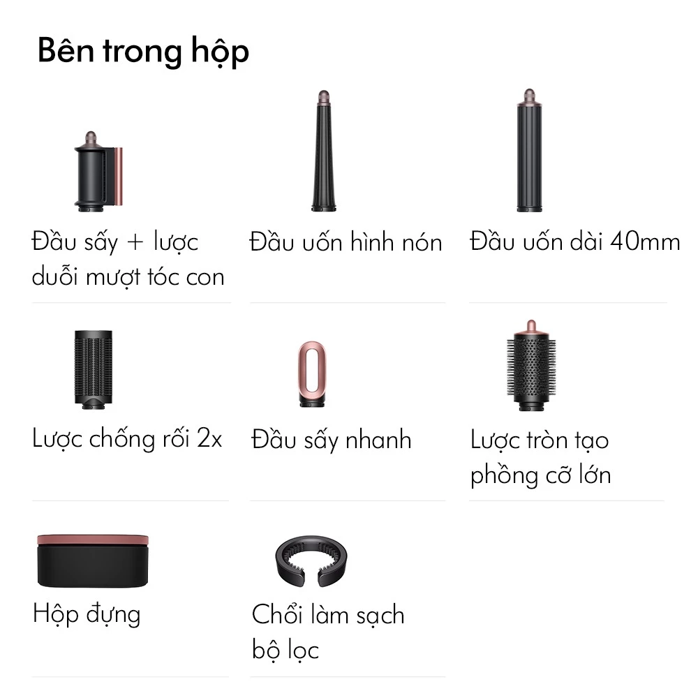 Máy Tạo Kiểu Tóc Thông Minh Dyson Airwrap i.d.™ Straight+Wavy HS08 (Ceramic Pink/Rose Gold) 5