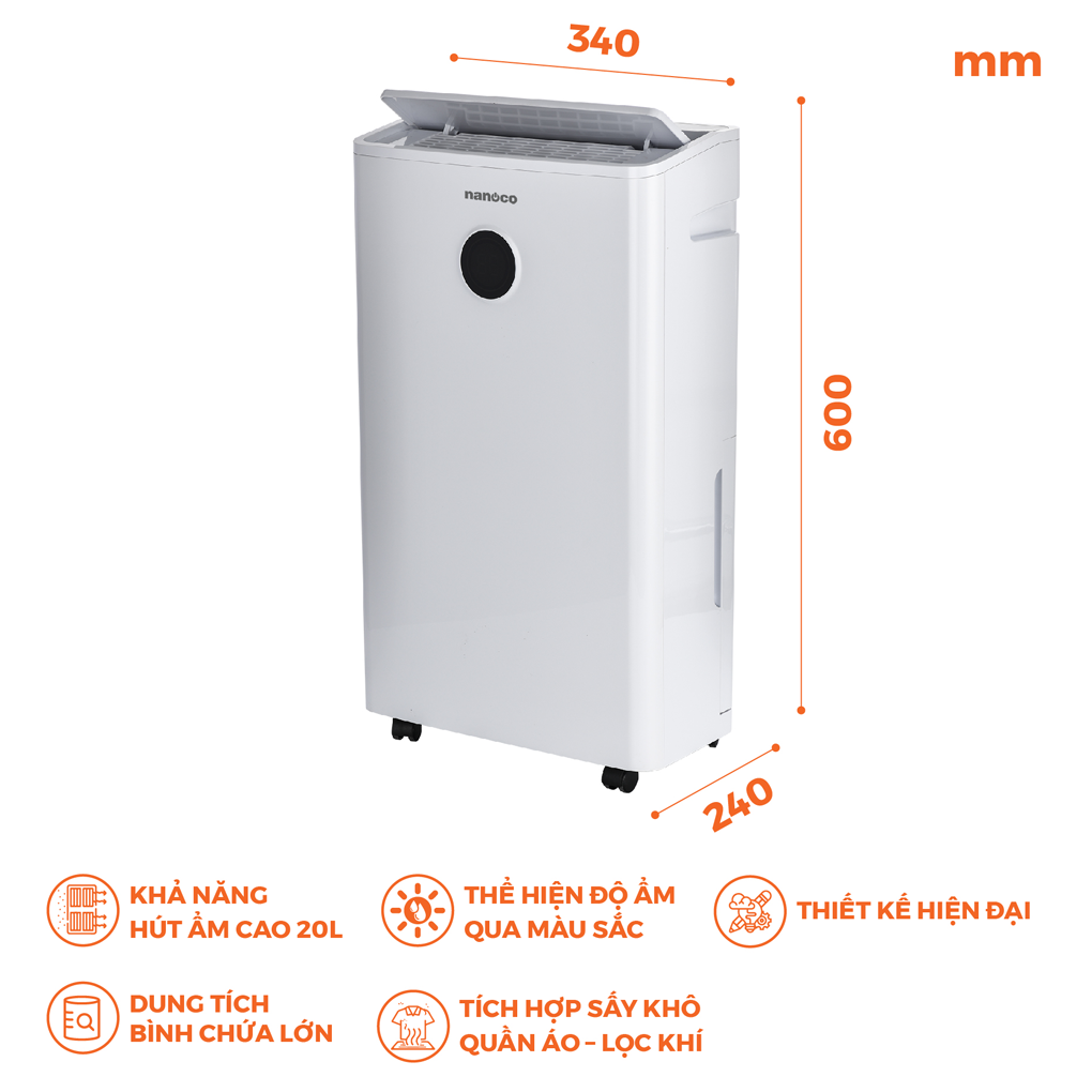 Máy Hút Ẩm Nanoco NDH205 5.5 Lít 1