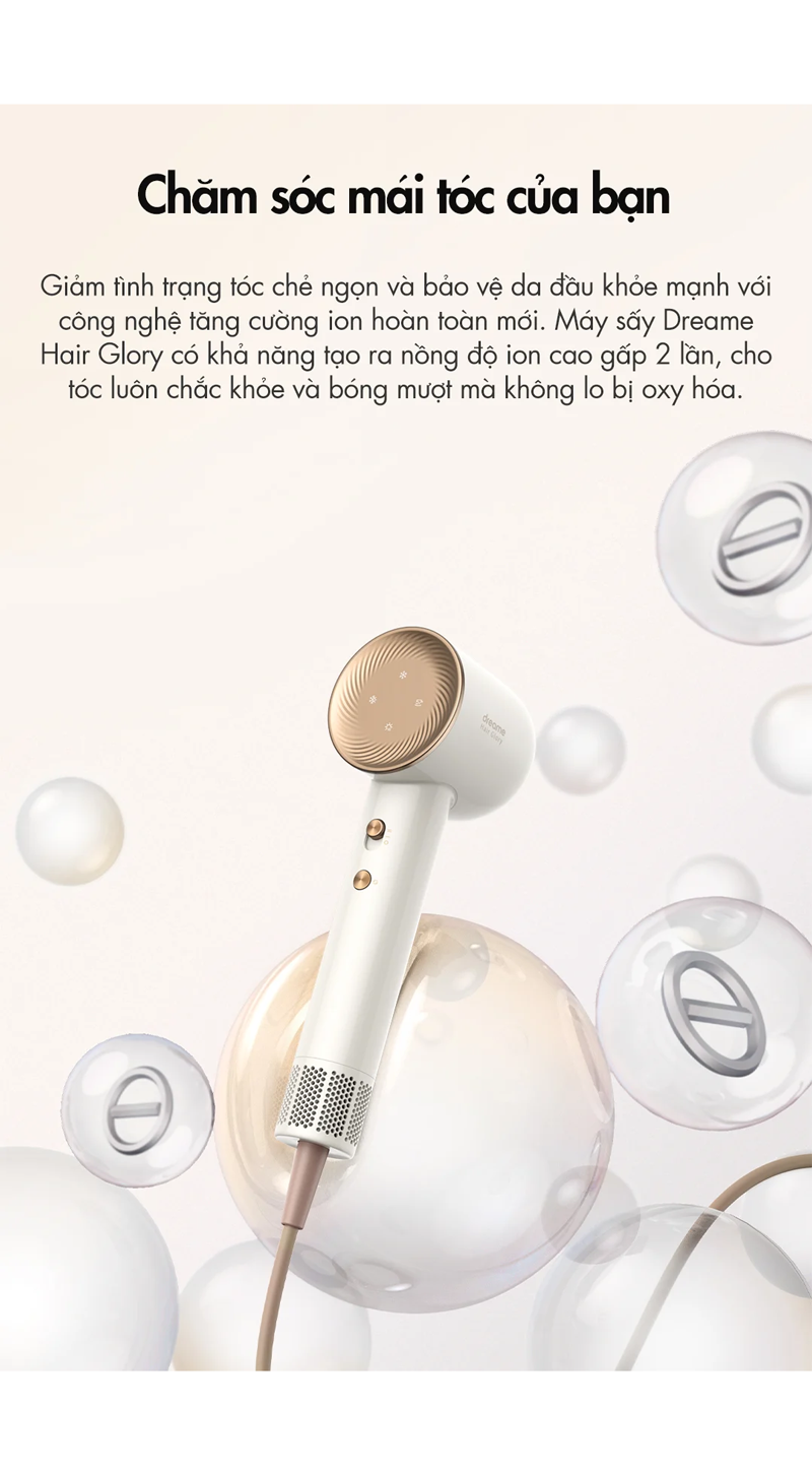 Máy Sấy Tóc Tốc Độ Cao Dreame Hair Dryer GloryUni AHG20W 6