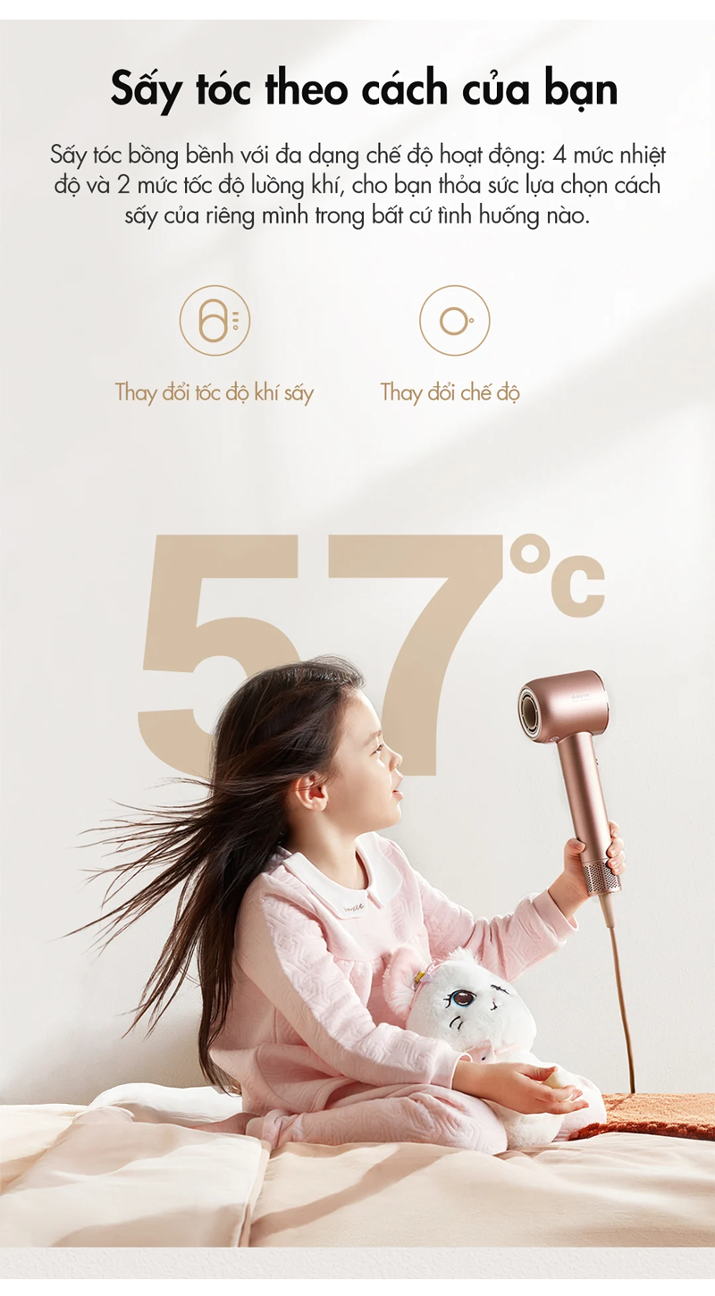 Máy Sấy Tóc Tốc Độ Cao Dreame Hair Dryer GloryUni AHG20W 7