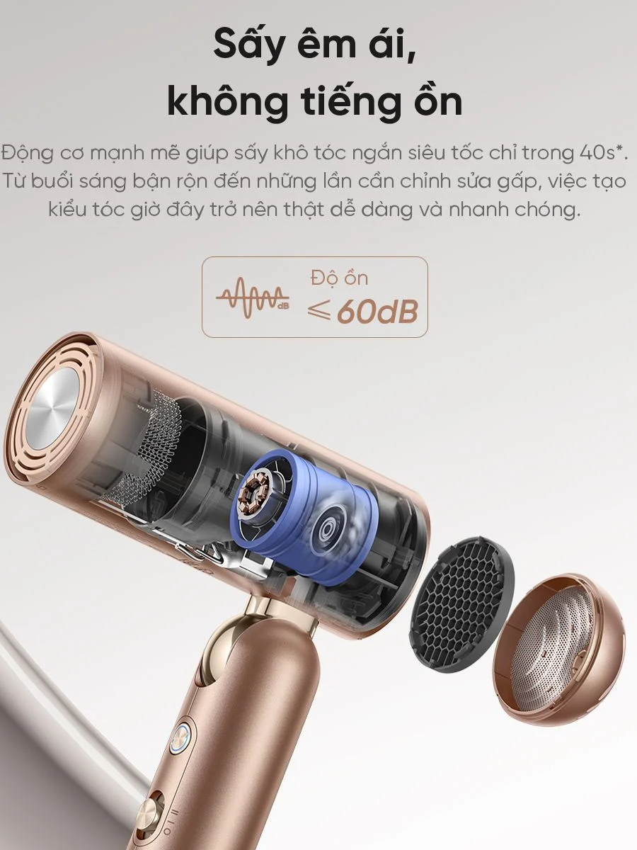 Máy Sấy Tóc Dreame Hair Pocket Uni AHD54 Màu Vàng Đồng 12