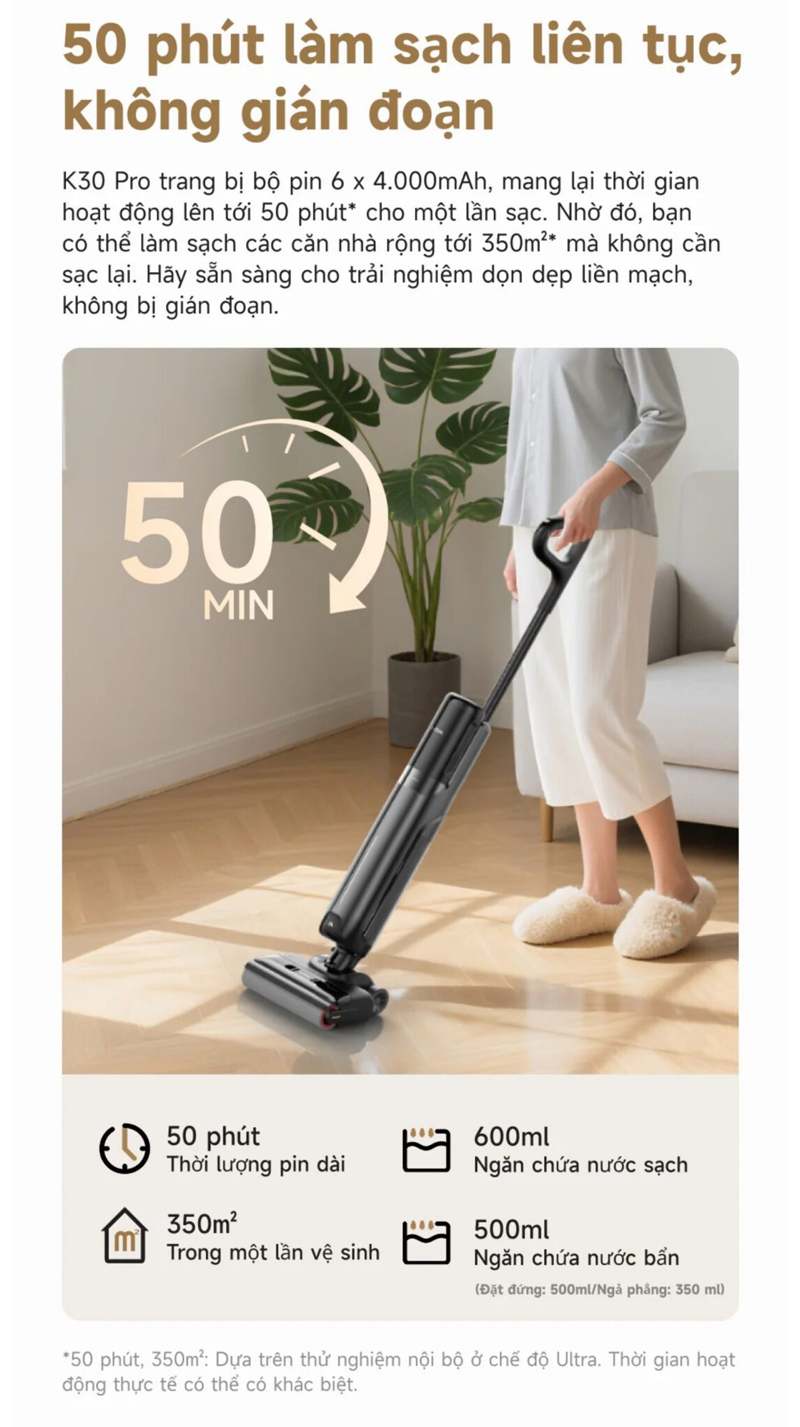 Máy Hút Bụi Lau Nhà Khô Và Ướt Mova K30 Pro 13