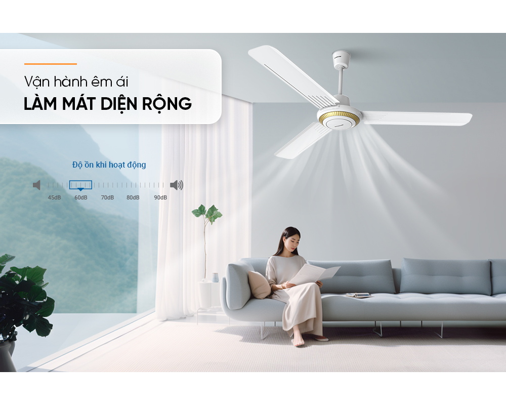 Quạt Trần 3 Cánh Sunhouse SHD7659 75W 6
