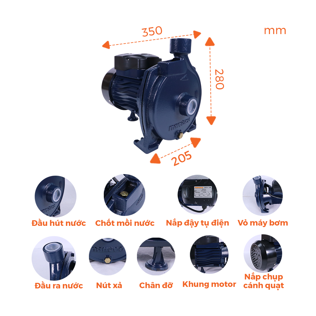 Máy Bơm Nước Dòng Bơm Ly Tâm Nanoco NCP750 3