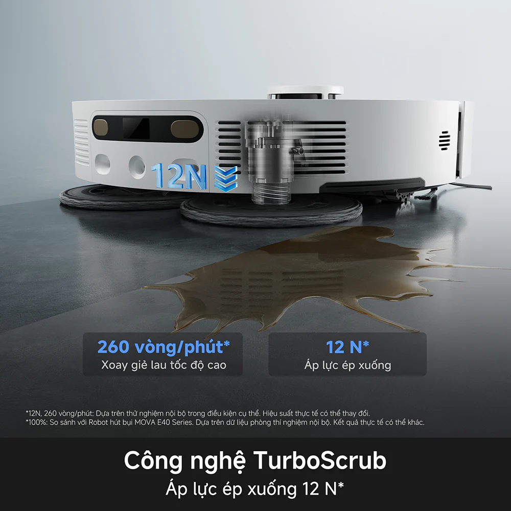 Robot Hút Bụi Lau Nhà Mova E50 Ultra Đen 13