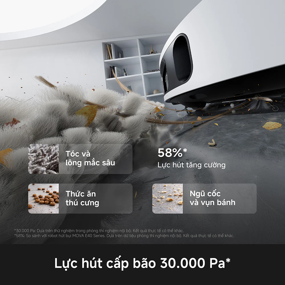 Robot Hút Bụi Lau Nhà Mova E50 Ultra Đen 8
