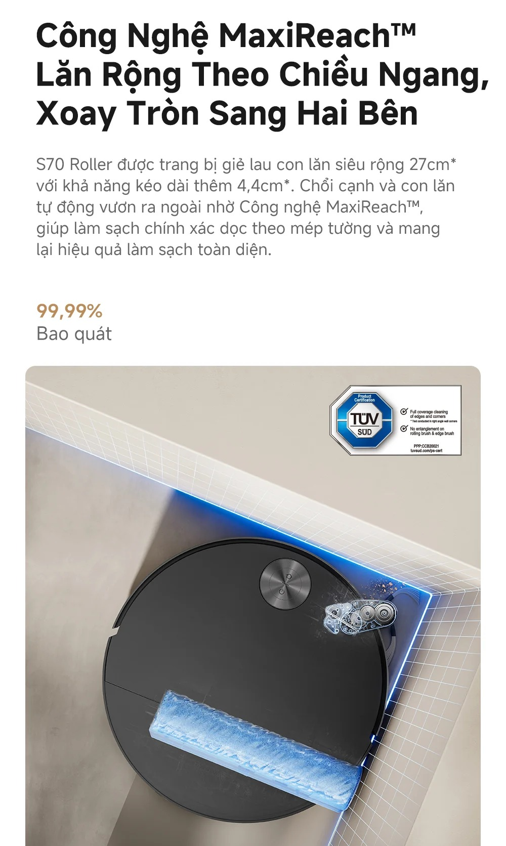Robot Hút Bụi Lau Nhà Mova S70 Roller 11