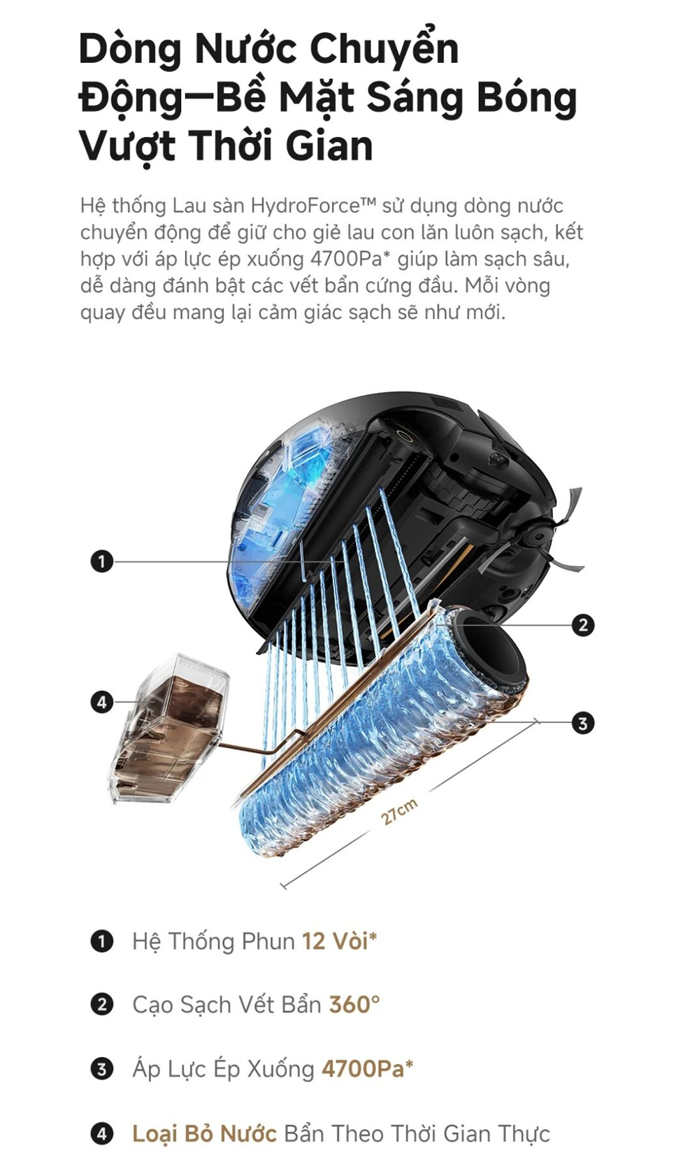 Robot Hút Bụi Lau Nhà Mova S70 Roller 8
