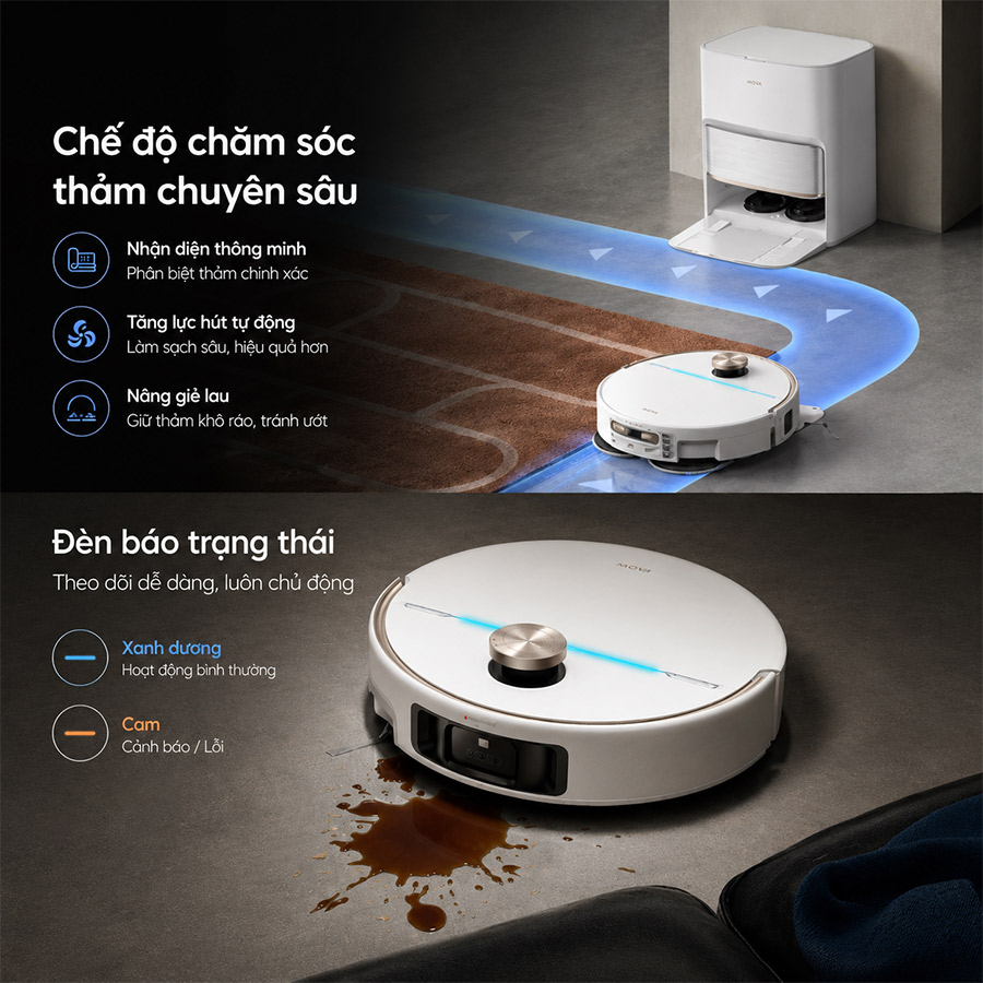 Robot Hút Bụi Lau Nhà Mova V70 Ultra 10