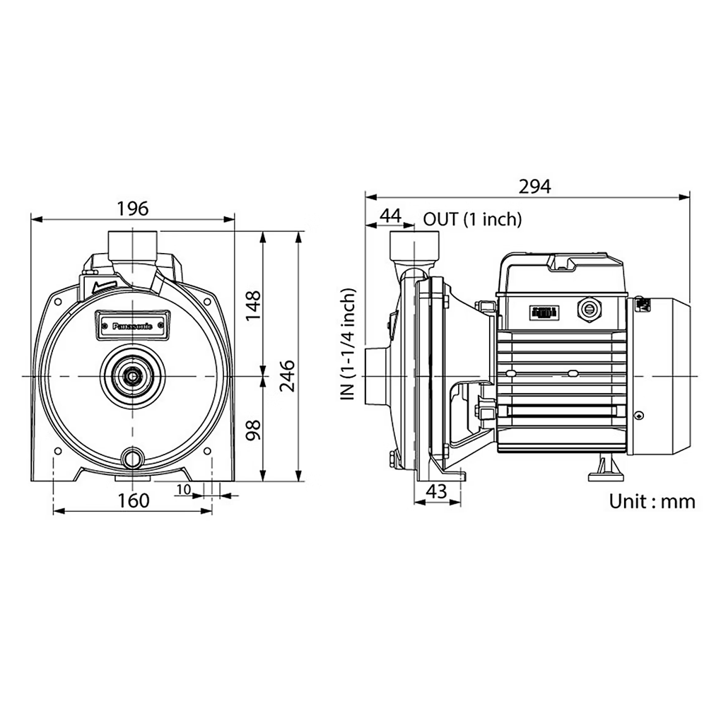 Máy Bơm Nước Ly Tâm Panasonic GP-10HCN1SVN 5