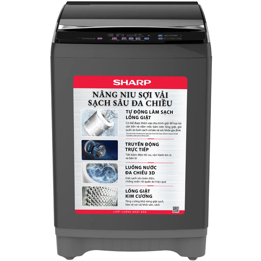 Máy Giặt Sharp Inverter 18 Kg ES-TN181ED-DG