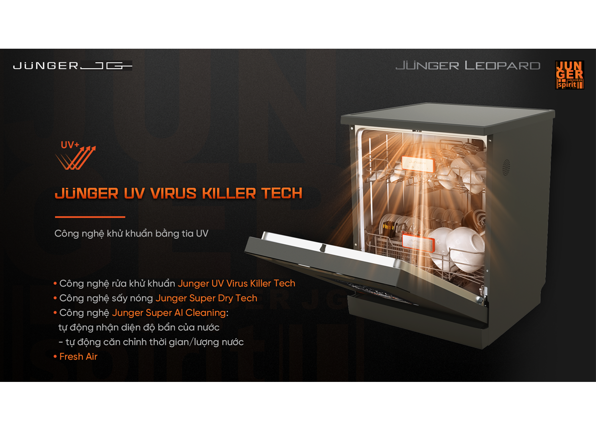 Máy Rửa Chén Junger Leopard-DWJ-163-MS - Xuất Xứ Thái Lan 10
