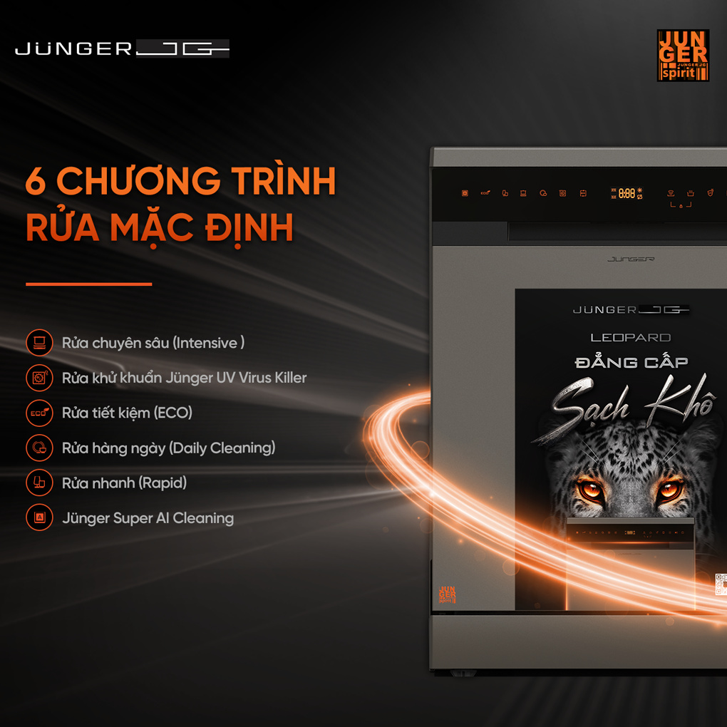 Máy Rửa Chén Junger Leopard-DWJ-163-MS - Xuất Xứ Thái Lan 7