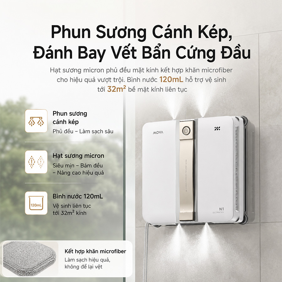 Robot Hút Bụi Lau Kính Mova N1 3