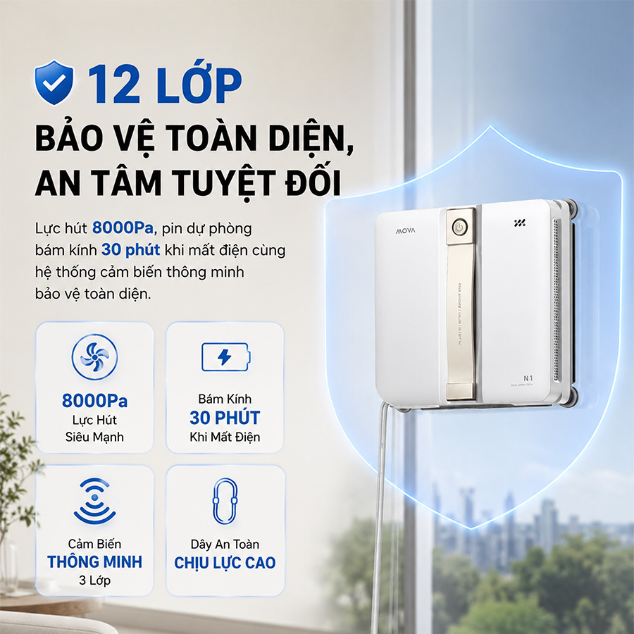 Robot Hút Bụi Lau Kính Mova N1 4