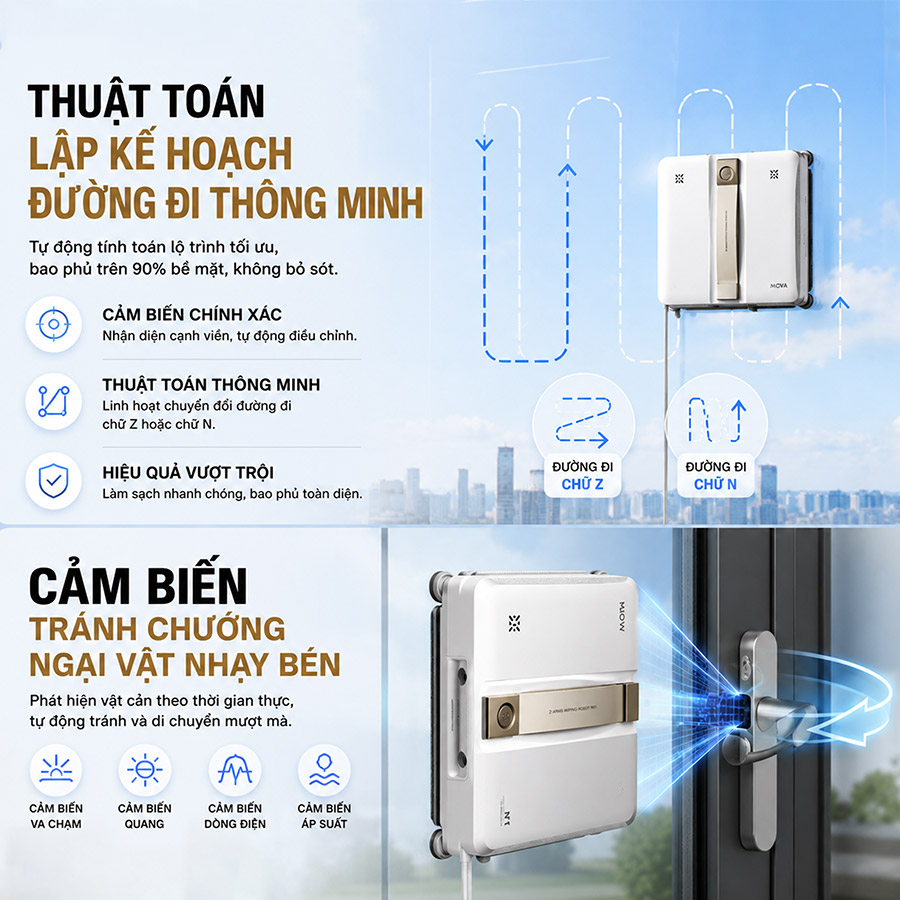 Robot Hút Bụi Lau Kính Mova N1 5