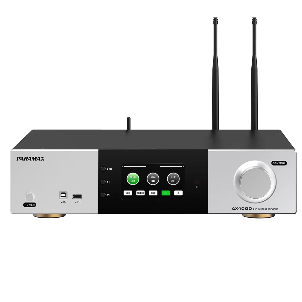 Amply Karaoke Tích Hợp Vang Số Và Micro Không Dây Paramax AX-1000 (Silver) 0