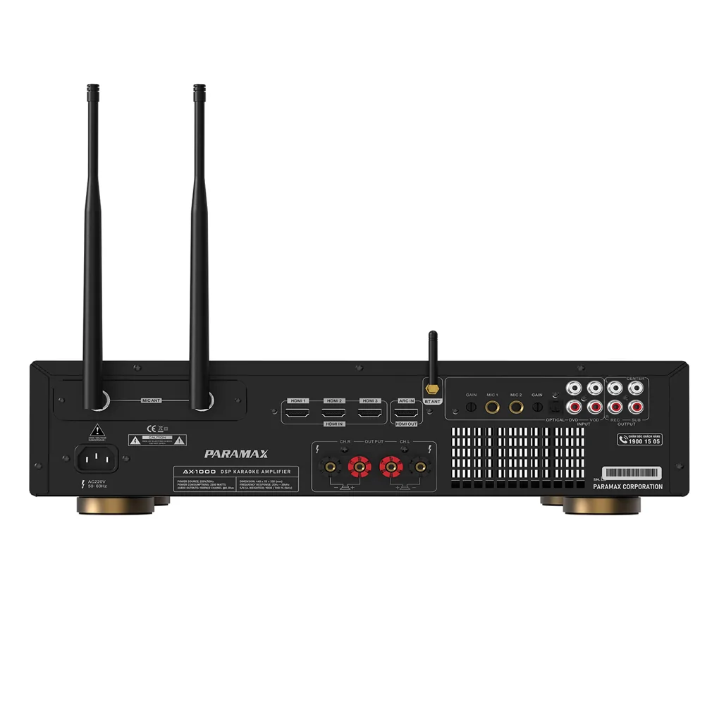 Amply Karaoke Tích Hợp Vang Số Và Micro Không Dây Paramax AX-1000 (Silver) 1