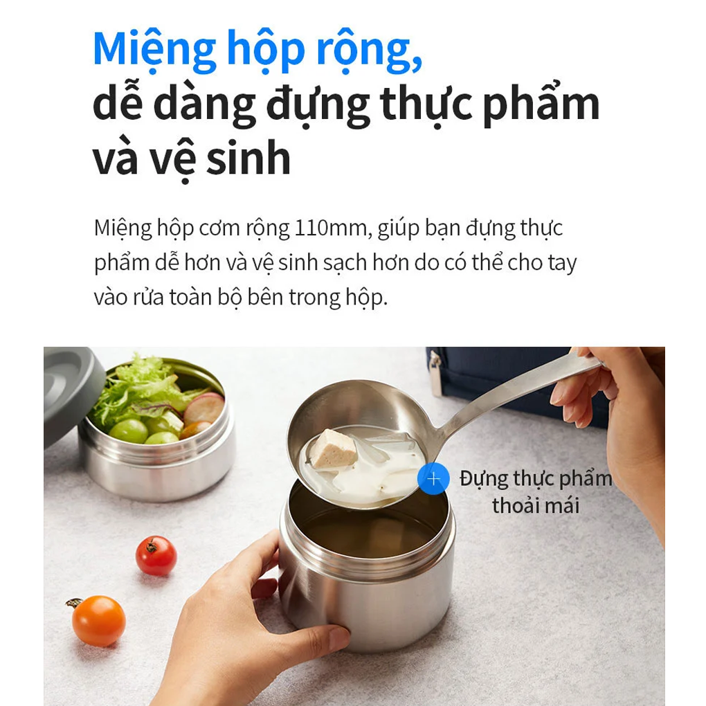 Bộ Hộp Cơm Giữ Nhiệt LocknLock Easy Carry LHC8039BLU 7