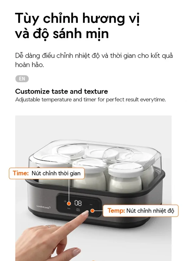 LocknLock Digital EJY213GRY 1.08L - Màu Xám
