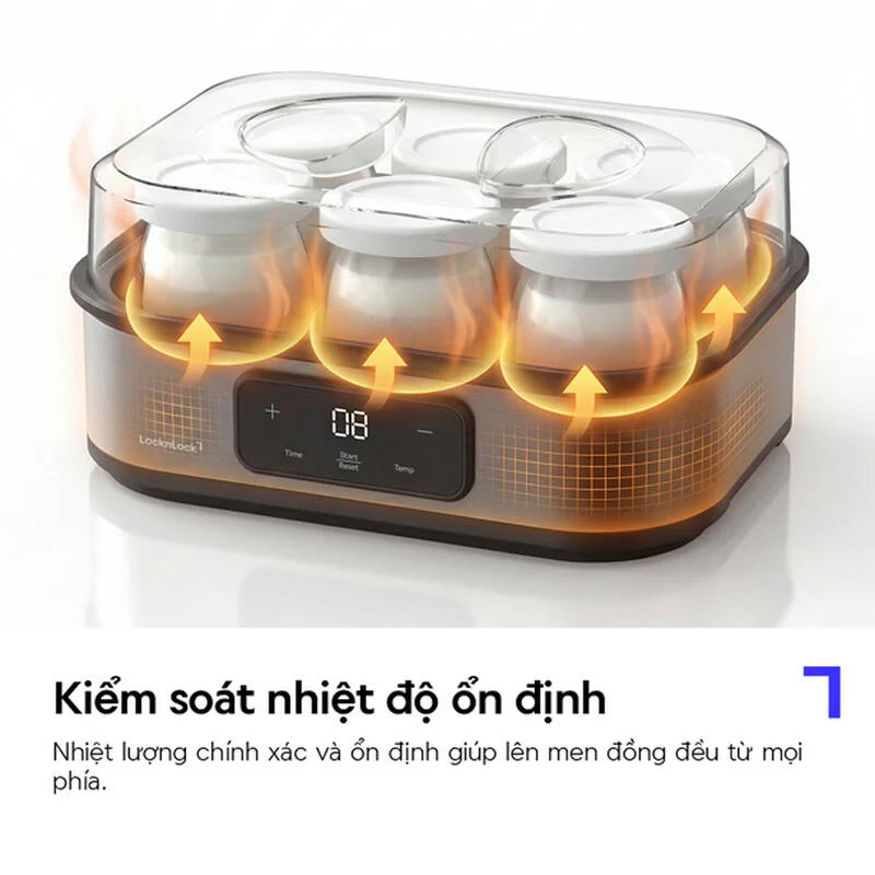 Máy Làm Sữa Chua LocknLock Digital EJY213GRY 1.08L - Màu Xám 1