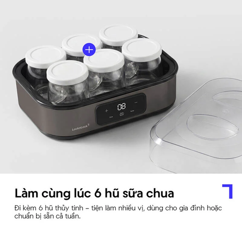 Máy Làm Sữa Chua LocknLock Digital EJY213GRY 1.08L - Màu Xám 2