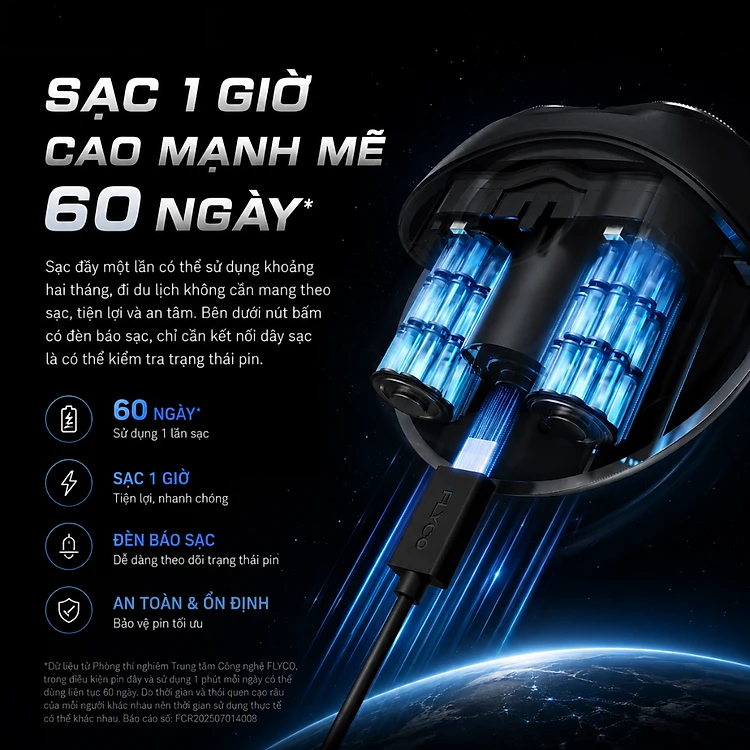 Máy Cạo Râu Điện Flyco FS891VN Màu Đen 9
