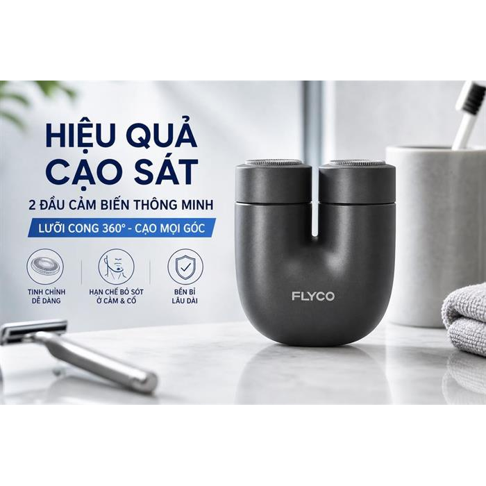 Máy Cạo Râu Điện Flyco U1VN Màu Đen 10