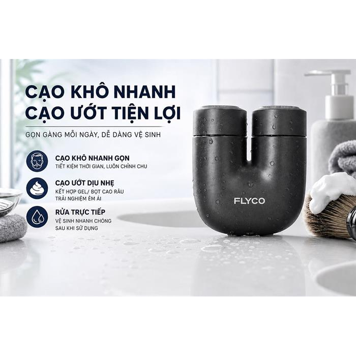 Máy Cạo Râu Điện Flyco U1VN Màu Đen 7