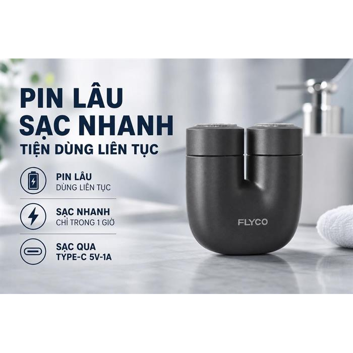 Máy Cạo Râu Điện Flyco U1VN Màu Đen 8