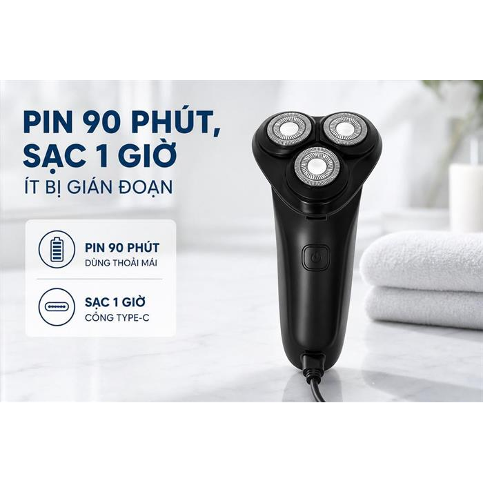 Máy Cạo Râu Điện Flyco FS903VN Màu Đen 7