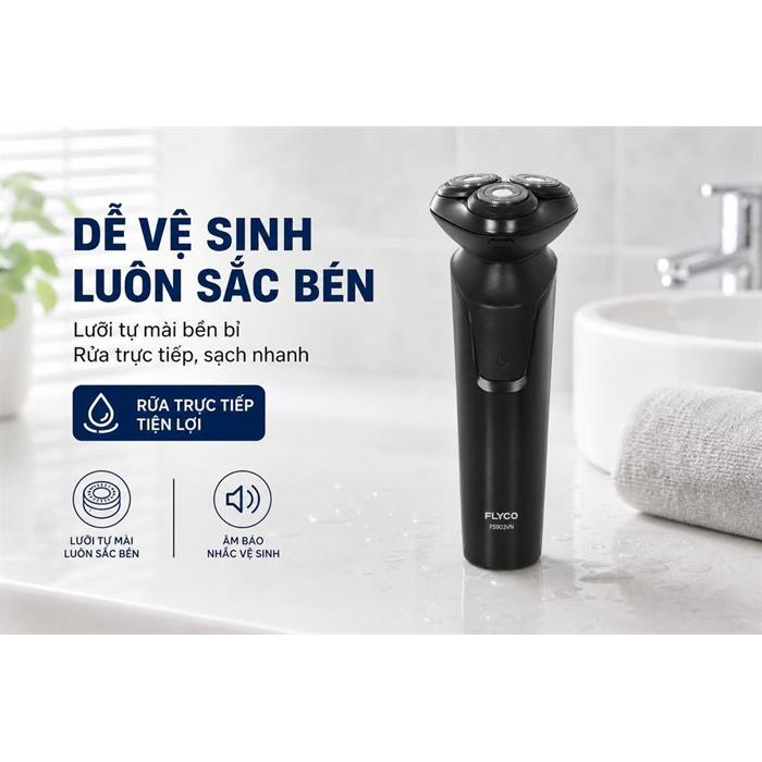Máy Cạo Râu Điện Flyco FS903VN Màu Đen 9