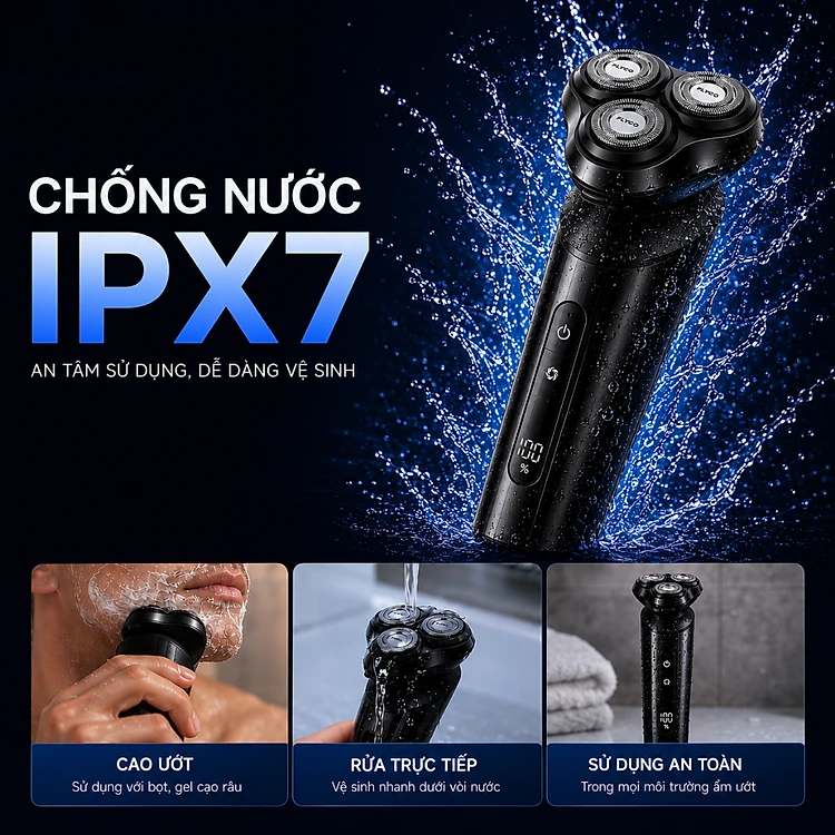Máy Cạo Râu Điện Flyco FS929VN Màu Đen 12