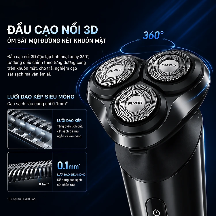 Máy Cạo Râu Điện Flyco FS929VN Màu Đen 8