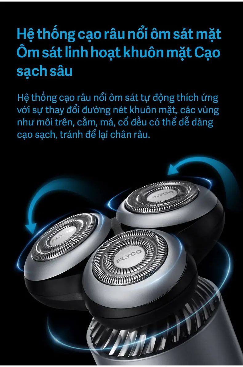 Máy Cạo Râu Điện Flyco FS965VN Màu Đen 2