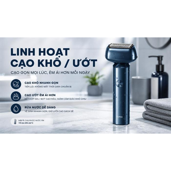Máy Cạo Râu Điện Flyco F005VN Màu Xanh 11