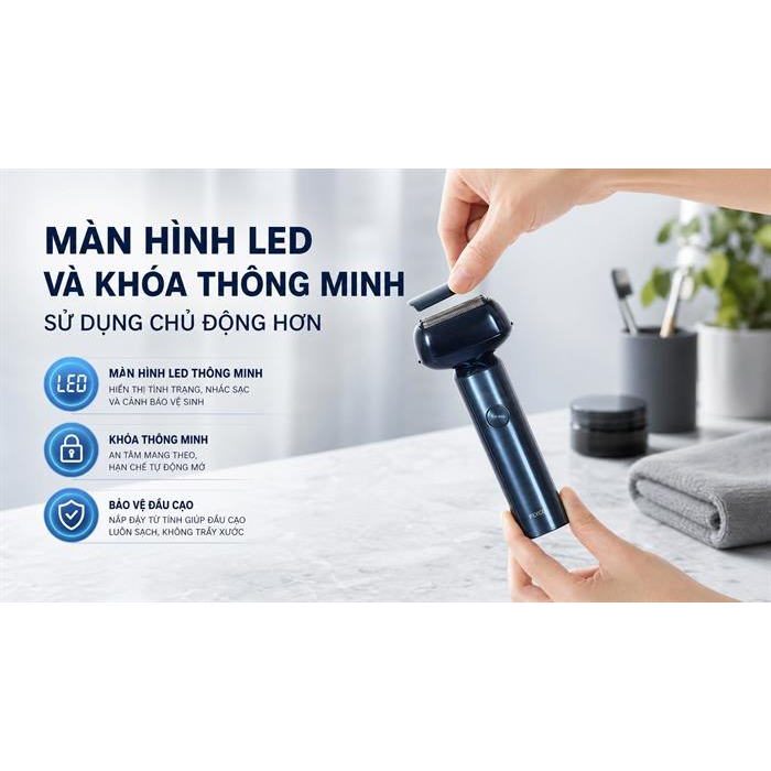 Máy Cạo Râu Điện Flyco F005VN Màu Xanh 7