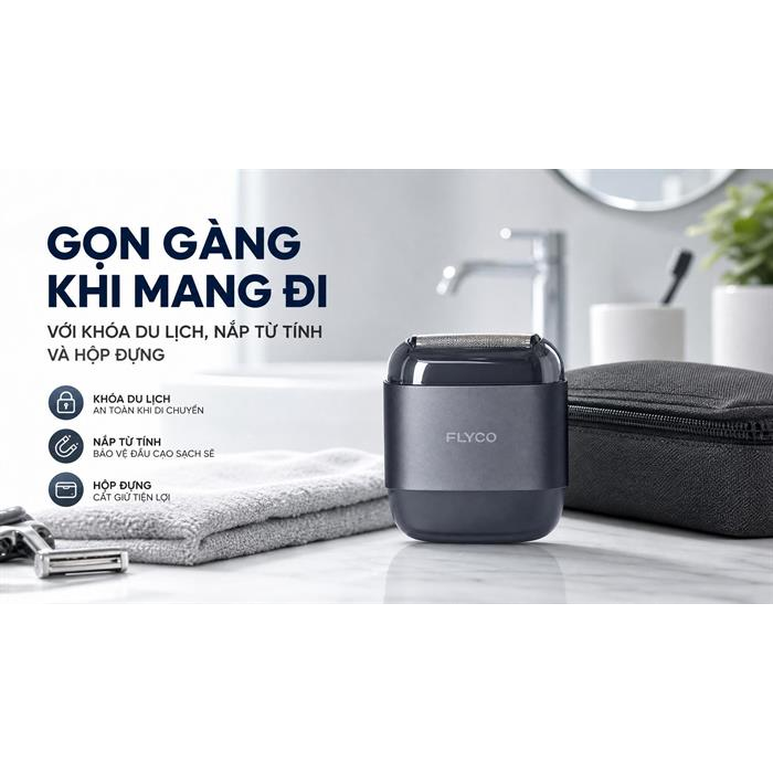 Máy Cạo Râu Điện Flyco F8VN Màu Xám 11