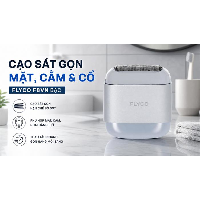 Máy Cạo Râu Điện Flyco F8VN Màu Bạc 13