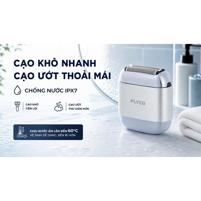 Máy Cạo Râu Điện Flyco F8VN Màu Bạc 9